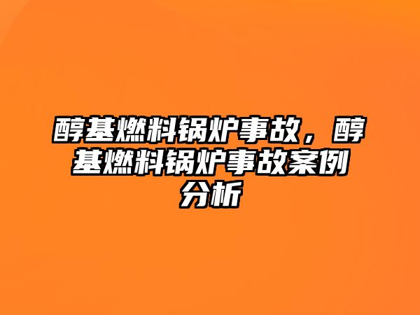 醇基燃料鍋爐事故，醇基燃料鍋爐事故案例分析