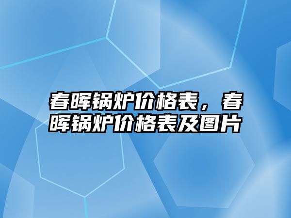 春暉鍋爐價格表，春暉鍋爐價格表及圖片