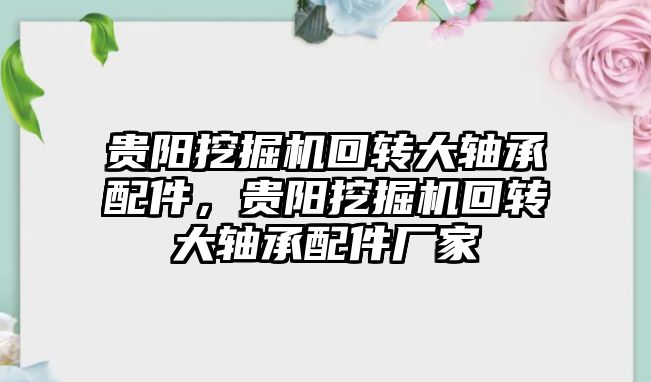 貴陽挖掘機回轉大軸承配件，貴陽挖掘機回轉大軸承配件廠家