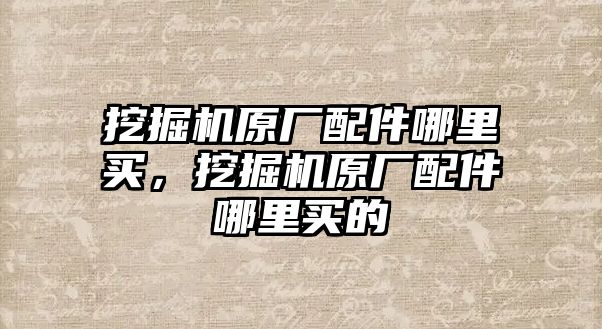 挖掘機原廠配件哪里買，挖掘機原廠配件哪里買的