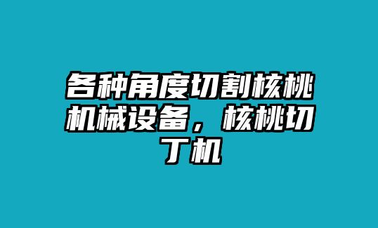 各種角度切割核桃機械設備，核桃切丁機