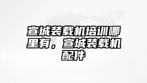 宣城裝載機培訓(xùn)哪里有，宣城裝載機配件