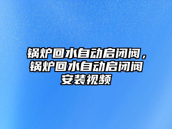 鍋爐回水自動啟閉閥，鍋爐回水自動啟閉閥安裝視頻