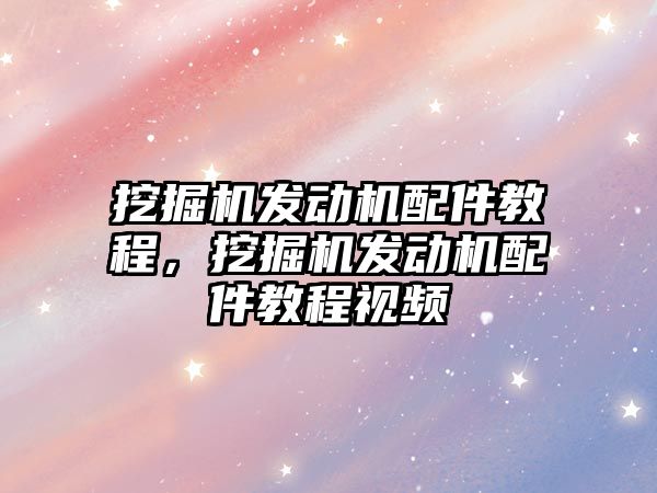 挖掘機發動機配件教程，挖掘機發動機配件教程視頻