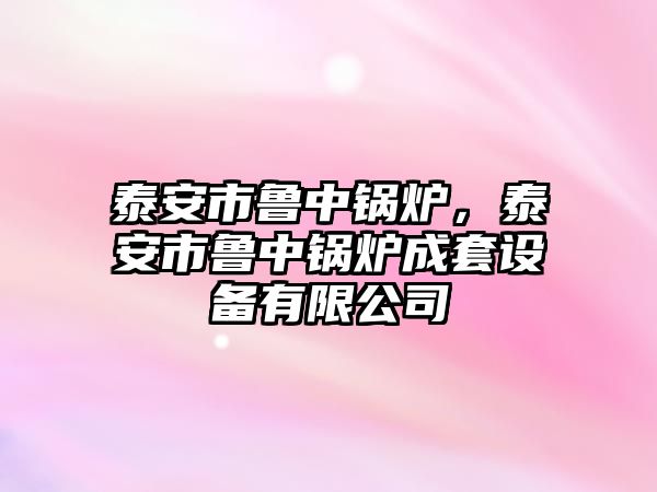 泰安市魯中鍋爐，泰安市魯中鍋爐成套設備有限公司