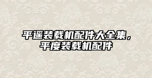 平遙裝載機配件大全集，平度裝載機配件