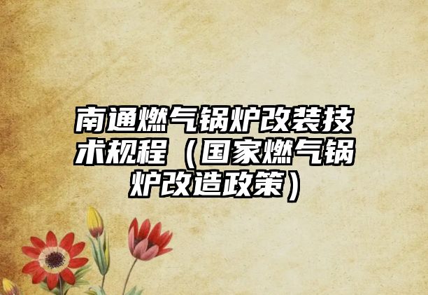 南通燃?xì)忮仩t改裝技術(shù)規(guī)程（國家燃?xì)忮仩t改造政策）