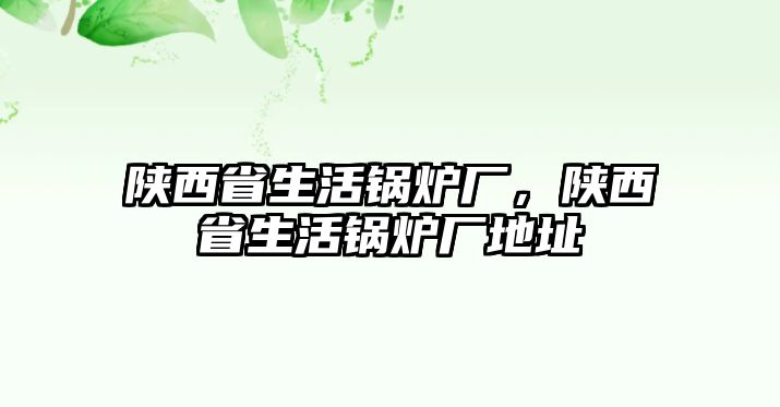 陜西省生活鍋爐廠，陜西省生活鍋爐廠地址