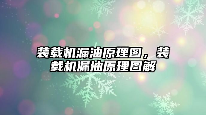 裝載機漏油原理圖，裝載機漏油原理圖解