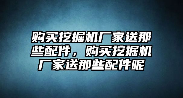 購買挖掘機廠家送那些配件，購買挖掘機廠家送那些配件呢