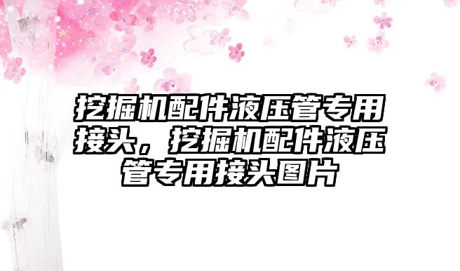 挖掘機配件液壓管專用接頭，挖掘機配件液壓管專用接頭圖片