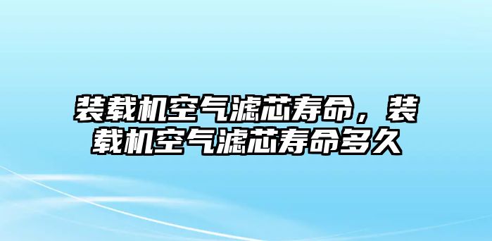 裝載機(jī)空氣濾芯壽命，裝載機(jī)空氣濾芯壽命多久