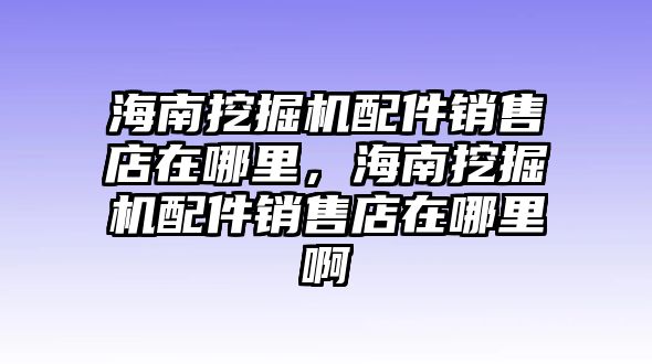 海南挖掘機配件銷售店在哪里，海南挖掘機配件銷售店在哪里啊