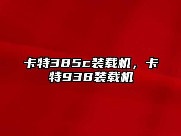 卡特385c裝載機，卡特938裝載機