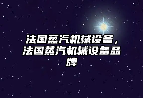 法國蒸汽機械設備，法國蒸汽機械設備品牌