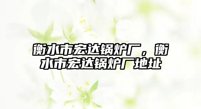 衡水市宏達鍋爐廠，衡水市宏達鍋爐廠地址