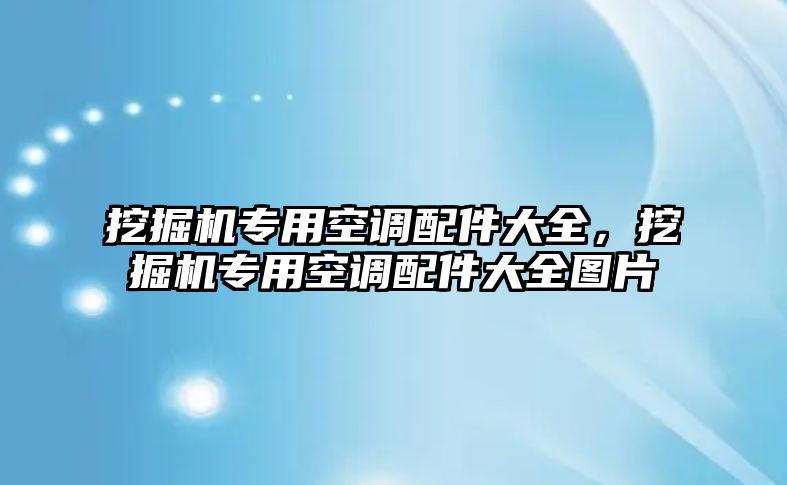 挖掘機專用空調配件大全，挖掘機專用空調配件大全圖片