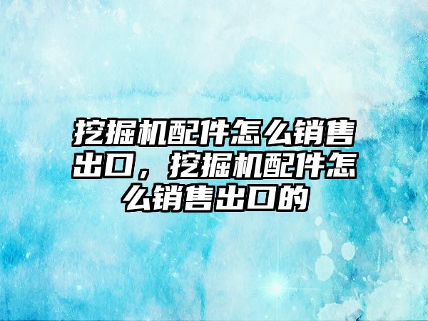 挖掘機配件怎么銷售出口，挖掘機配件怎么銷售出口的