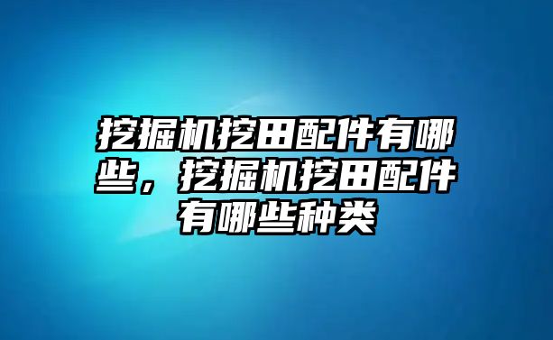 挖掘機挖田配件有哪些，挖掘機挖田配件有哪些種類