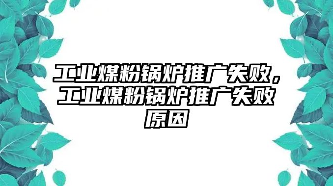 工業煤粉鍋爐推廣失敗，工業煤粉鍋爐推廣失敗原因