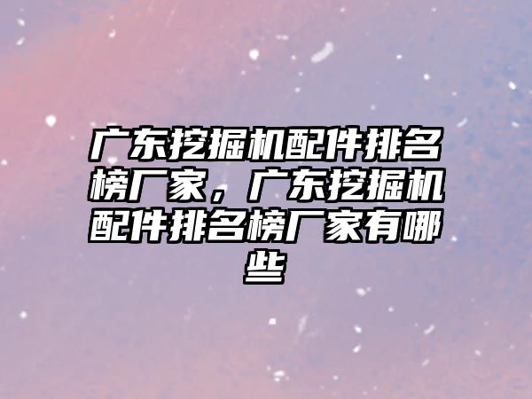 廣東挖掘機配件排名榜廠家，廣東挖掘機配件排名榜廠家有哪些