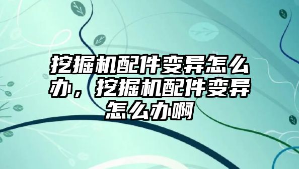 挖掘機配件變異怎么辦，挖掘機配件變異怎么辦啊