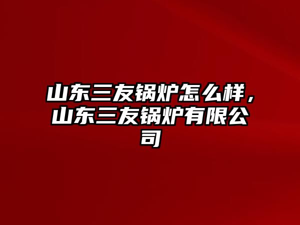 山東三友鍋爐怎么樣，山東三友鍋爐有限公司