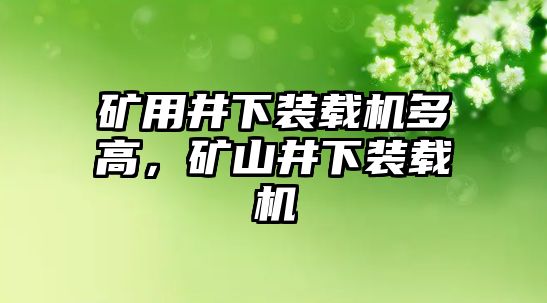 礦用井下裝載機多高，礦山井下裝載機