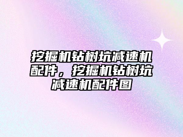 挖掘機鉆樹坑減速機配件，挖掘機鉆樹坑減速機配件圖