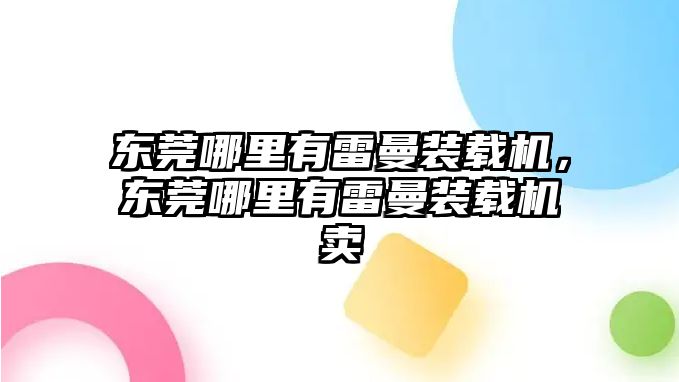 東莞哪里有雷曼裝載機，東莞哪里有雷曼裝載機賣