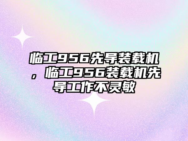 臨工956先導裝載機，臨工956裝載機先導工作不靈敏