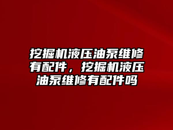 挖掘機液壓油泵維修有配件，挖掘機液壓油泵維修有配件嗎