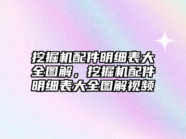 挖掘機配件明細表大全圖解，挖掘機配件明細表大全圖解視頻