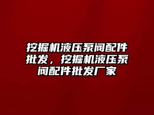 挖掘機液壓泵閥配件批發，挖掘機液壓泵閥配件批發廠家