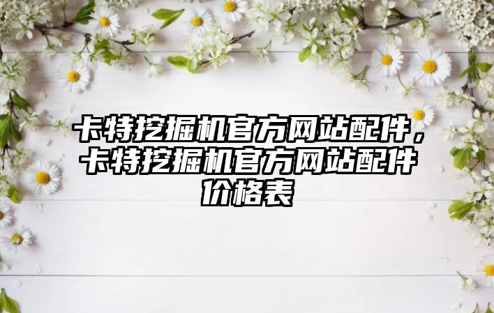 卡特挖掘機官方網站配件，卡特挖掘機官方網站配件價格表