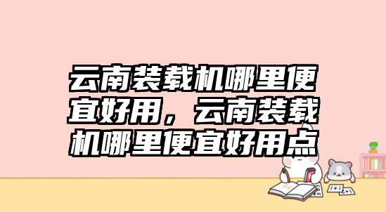 云南裝載機哪里便宜好用，云南裝載機哪里便宜好用點