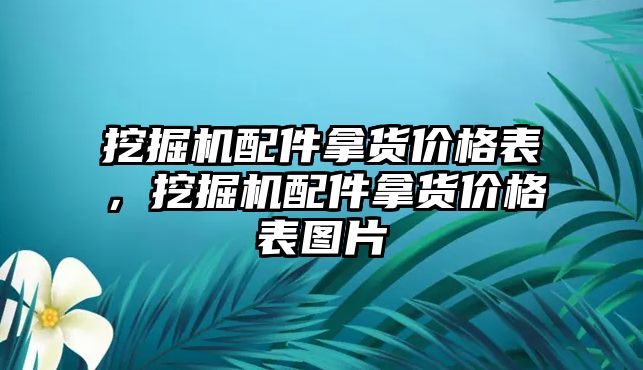 挖掘機配件拿貨價格表，挖掘機配件拿貨價格表圖片