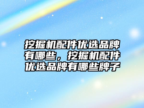 挖掘機配件優選品牌有哪些，挖掘機配件優選品牌有哪些牌子