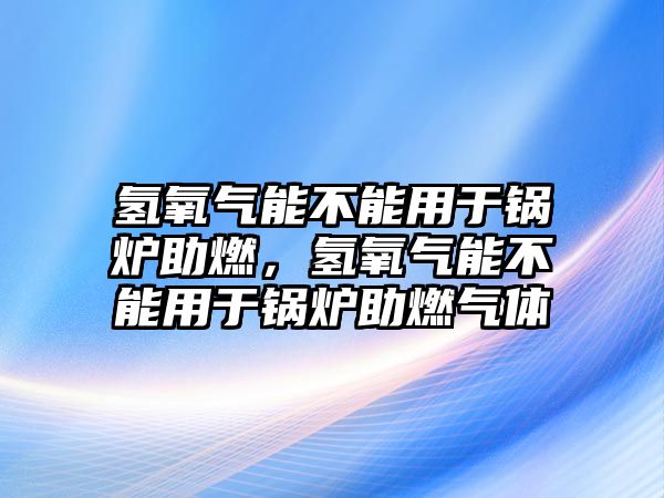 氫氧氣能不能用于鍋爐助燃，氫氧氣能不能用于鍋爐助燃氣體