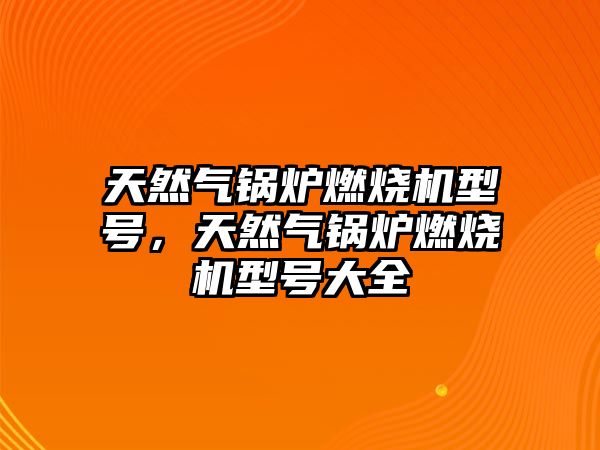 天然氣鍋爐燃燒機型號，天然氣鍋爐燃燒機型號大全