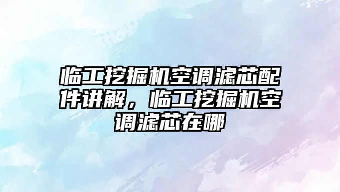 臨工挖掘機空調濾芯配件講解，臨工挖掘機空調濾芯在哪