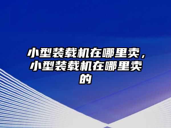 小型裝載機(jī)在哪里賣(mài)，小型裝載機(jī)在哪里賣(mài)的