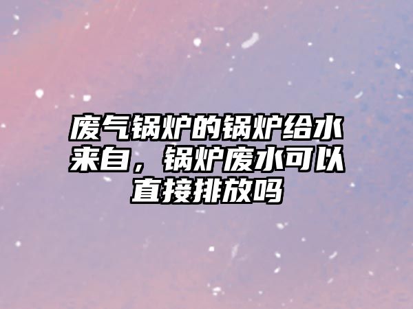 廢氣鍋爐的鍋爐給水來自，鍋爐廢水可以直接排放嗎