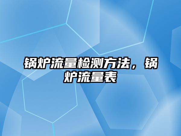 鍋爐流量檢測(cè)方法，鍋爐流量表