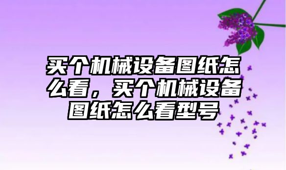 買個機械設備圖紙怎么看，買個機械設備圖紙怎么看型號