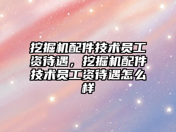 挖掘機配件技術員工資待遇，挖掘機配件技術員工資待遇怎么樣