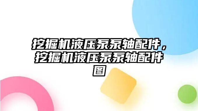 挖掘機液壓泵泵軸配件，挖掘機液壓泵泵軸配件圖