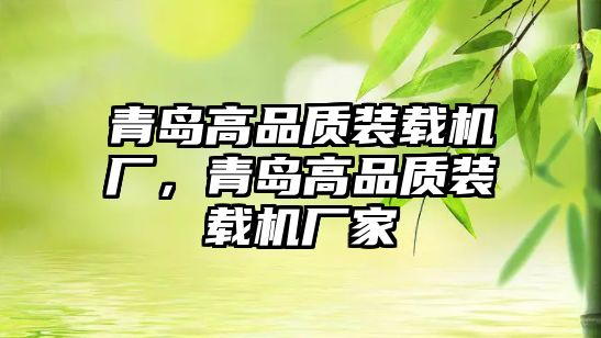 青島高品質裝載機廠，青島高品質裝載機廠家