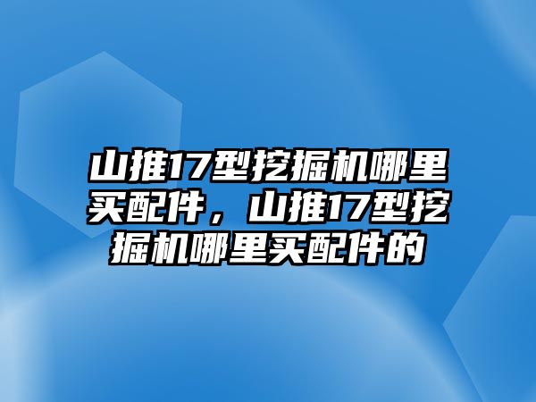 山推17型挖掘機(jī)哪里買配件，山推17型挖掘機(jī)哪里買配件的