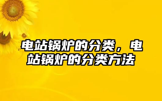 電站鍋爐的分類，電站鍋爐的分類方法